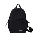Minimalistische schwarze Nylon Umhängetasche mit Multi-Fach-Design und robusten Trägern - Schwarz