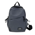 Dunkelgraue Nylon-Umhängetasche mit Multi-Taschen-Design und verstellbarem Gurt - Grau