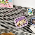 Purple Japanese ita bag with transparent window and adjustable strap for anime fans - Purple