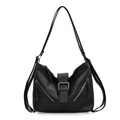 Borsa tote nera versatile di grande capacità con spallacci regolabili per uso zaino - Nero