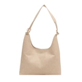 Bolso hobo beige minimalista de gran capacidad con detalles de nudos en la bandolera - Blanco