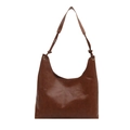 Bolso de hombro hobo vintage marrón oscuro de gran capacidad con detalle de nudo - Marrón