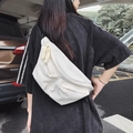 Borsa a tracolla bianco crema in nylon resistente per uomo e stile sportivo - Bianco