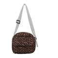 Stylish leopard print crossbody bag with adjustable strap and front flap pocket design - Brown