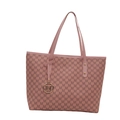 Sac cabas en similicuir rose avec imprimé monogramme M et breloque dorée - Rose
