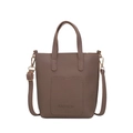 Sac à bandoulière minimaliste en similicuir beige avec poche avant et finitions dorées - Kaki