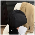 Borsa a tracolla vintage minimalista in tela nera per il pendolarismo quotidiano - Nero
