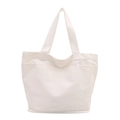 Borsa tote minimalista in tela bianca con tasche anteriori e manici per uso quotidiano - Bianco