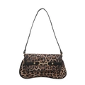 Vintage-Schultertasche mit Leopardenmuster, goldener Schnalle und schwarzem Riemen - Leopard Schwarz
