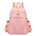 Minimalist waterproof nylon backpack for women in stylish cherry pink finish - Pink
