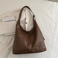 Sac hobo marron caramel en similicuir de haute qualité avec boucle dorée réglable - Marron