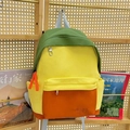Sac à dos léger multicolore vert et jaune avec grande capacité pour les voyages - Jaune