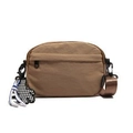 Borsa a tracolla in nylon marrone kaki con tracolla regolabile e ciondolo a scacchi - Senza Ciondolo / Cachi