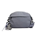 Borsa a tracolla in nylon grigio per donna con zip nera e ciondolo a forma di orso - Senza Ciondolo / Blu