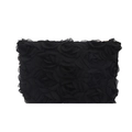 Elegante schwarze Abendtasche aus Spitze mit 3D-Netz-Rosenblüten-Verzierungen - Schwarz