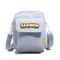 Light blue canvas crossbody bag for women with fashion towel embroidery and white hooks - Blue (Fashion Series)