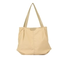 Grand sac cabas en toile pour femme beige avec étiquette mode pour les déplacements quotidiens - Khaki