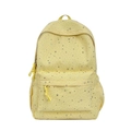 Détail du sac à dos jaune à motif d'étoiles avec poche frontale et poches latérales - Sans pendentif / Jaune