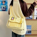 Japanese style yellow transparent ita bag with large capacity for badges and crossbody strap - Yellow
