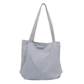 Borsa tote in tela grigio-blu chiaro con grande capacità e trama a pieghe - Blu