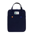 Sacoche bleu foncé en toile pour ordinateur 13 pouces avec boutons contrastants - Sac de Tablette Bleu