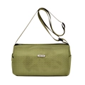 Olive green and white checkered nylon sports shoulder bag with adjustable strap - One Size / Green (One Size)