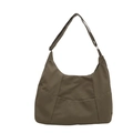 Sac fourre-tout en nylon vert olive avec coutures géométriques et large bandoulière - Vert
