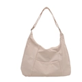 Sac fourre-tout en nylon beige au design minimaliste avec grande bandoulière - Blanc
