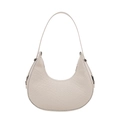Bolso hobo blanco de piel sintética con textura de cocodrilo y herrajes plateados - Blanco