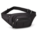 Borsa a tracolla versatile in nylon nero con vari scomparti a cerniera per il viaggio - Nero