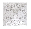 Elegante invito a nozze bianco tagliato al laser con raffinato motivo floreale in pizzo - Solo Fodera / Bianco