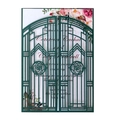 Elegant dark green laser cut rose wedding invitation with floral printed inner card insert - Dark Green