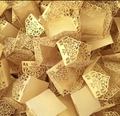 Beige laser-cut wedding candy box with elegant floral pattern for party favors - Beige Gold