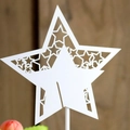 Hollow out star shaped purple birthday cake topper for festive party decoration - White