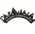 Black Christmas laser cut cupcake wrappers with Merry Christmas text and tree motifs - 5cm / Black Khaki