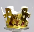 Detail der goldene Bär Cupcake Förmchen mit Herz-Ausschnitten für Party-Dekorationen - Reflektierendes Gold