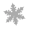 Detailed macro of grey matte snowflake place card with laser cut slot for glass decoration - Silver Gray