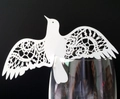Segnaposto a forma di uccello bianco tagliato al laser per decorazione bicchieri - Bianco