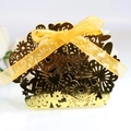 Elegante scatola farfalla dorata tagliata al laser con fiocco in nastro di organza - Oro Riflettente