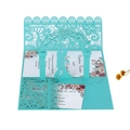 Tiffany blue 3D laser cut wedding invitation with pop-up couple silhouette and lace - Tiffany Blue
