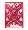 Carte d'invitation de Noël rouge découpée au laser avec flocon de neige et insert blanc - Rouge Perlé