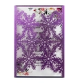 Invitation violette découpée au laser avec flocon de neige et carte fleurie de Noël - Violet foncé