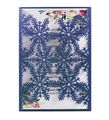 Carte d'invitation flocon de neige bleu marine découpée au laser avec insert floral - Bleu royal