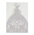 Invito a nozze elegante con taglio laser e glitter argento con sagoma di abito formale - Argento Glitter