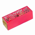 Scatola di caramelle rosa tagliata al laser con fodera dorata e motivo a rose - Rosso Perlato