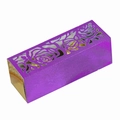 Scatola regalo glitter viola con rose intagliate al laser e interno dorato di lusso - Viola scuro