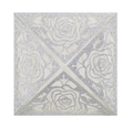 Invito di nozze quadrato in glitter argento tagliato al laser con motivi a rose - Argento