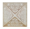 Invito di nozze quadrato taglio laser oro champagne con glitter e motivo floreale a rose - Oro rosa