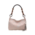 Pink New Chinese style embroidered handbag with landscape motifs and wooden bead handle - Pink Style (DY1879) / Pink