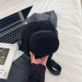 Piccola borsa a tracolla minimalista in velluto a coste nero con tracolla regolabile - Nero
